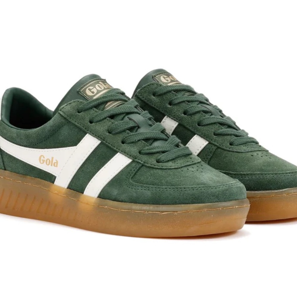 GOLA GRANDSLAM SUEDE WOMEN'S EVERGREEN/OFF WHITE SNEAKERS